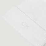 Berretto Calvin Klein CK EMBROIDERY FINE RIB BEANIE Bianco - Foto 4