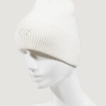 Berretto Calvin Klein CK EMBROIDERY FINE RIB BEANIE Bianco - Foto 5