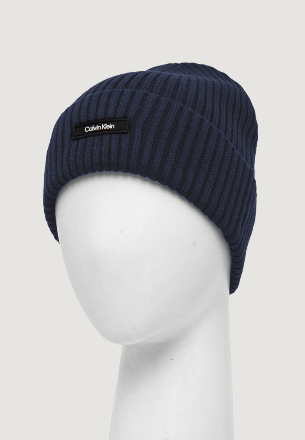 Berretto Calvin Klein CLASSIC COTTON RIB BEANIE Blu - Foto 3