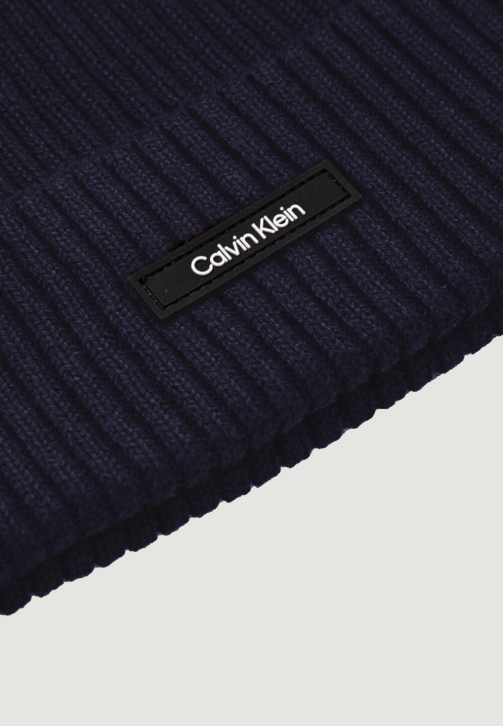 Berretto Calvin Klein CLASSIC COTTON RIB BEANIE Blu - Foto 4