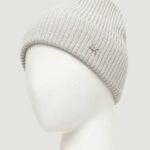 Berretto Calvin Klein CK METAL CHUNKY RIB BEANIE Grigio Chiaro - Foto 4
