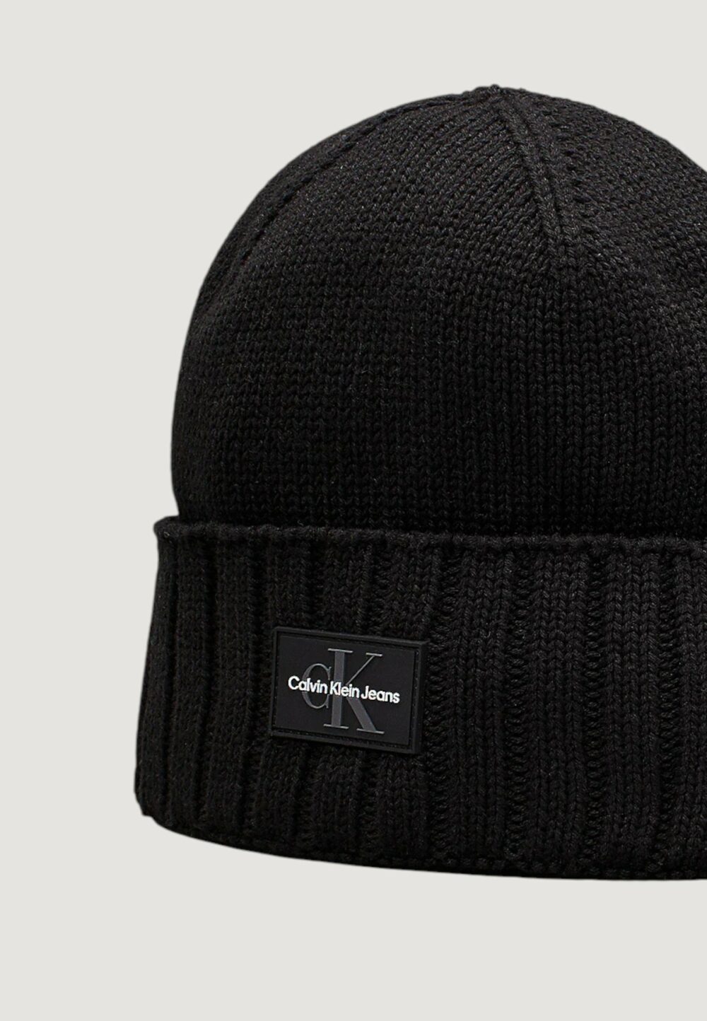 Berretto Calvin Klein Jeans MONO LOGO PATCH BEANIE RUB Nero - Foto 4