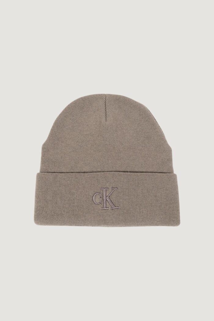 Berretto Calvin Klein THICK EMBROIDERY BEANIE Terra – Fango