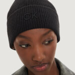 Berretto Calvin Klein CK EMBROIDERY FINE RIB BEANIE Nero - Foto 4