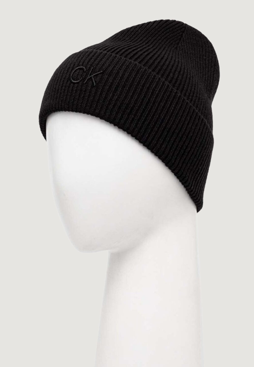 Berretto Calvin Klein CK EMBROIDERY FINE RIB BEANIE Nero - Foto 5