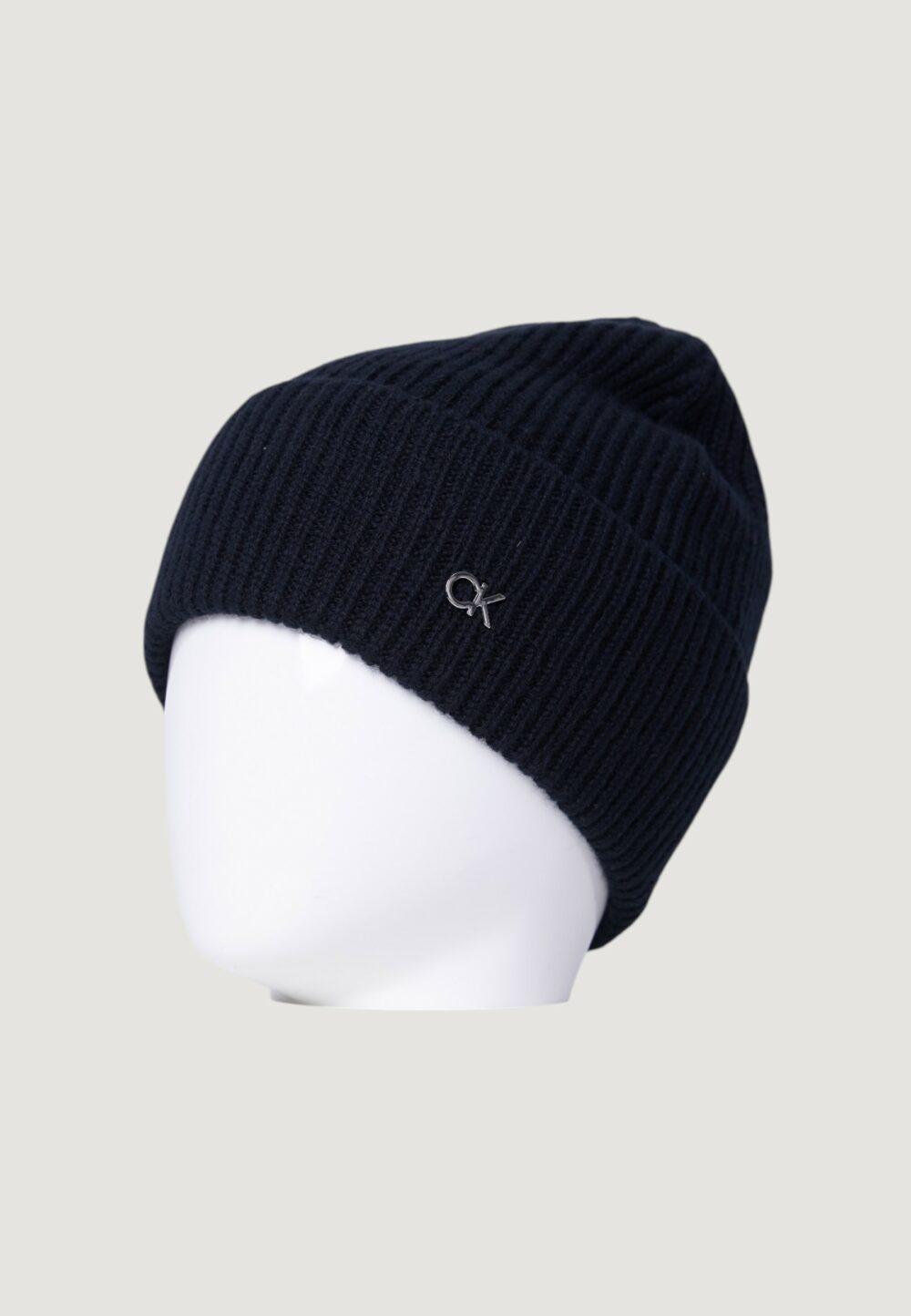 Berretto Calvin Klein CK METAL CHUNKY RIB BEANIE Nero - Foto 4
