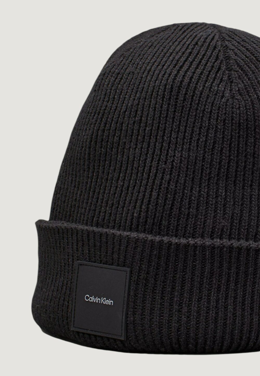 Berretto Calvin Klein FINE RIB BEANIE Nero - Foto 4
