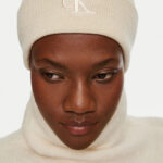 Berretto Calvin Klein MONOGRAM EMBRO BEANIE Panna - Foto 4