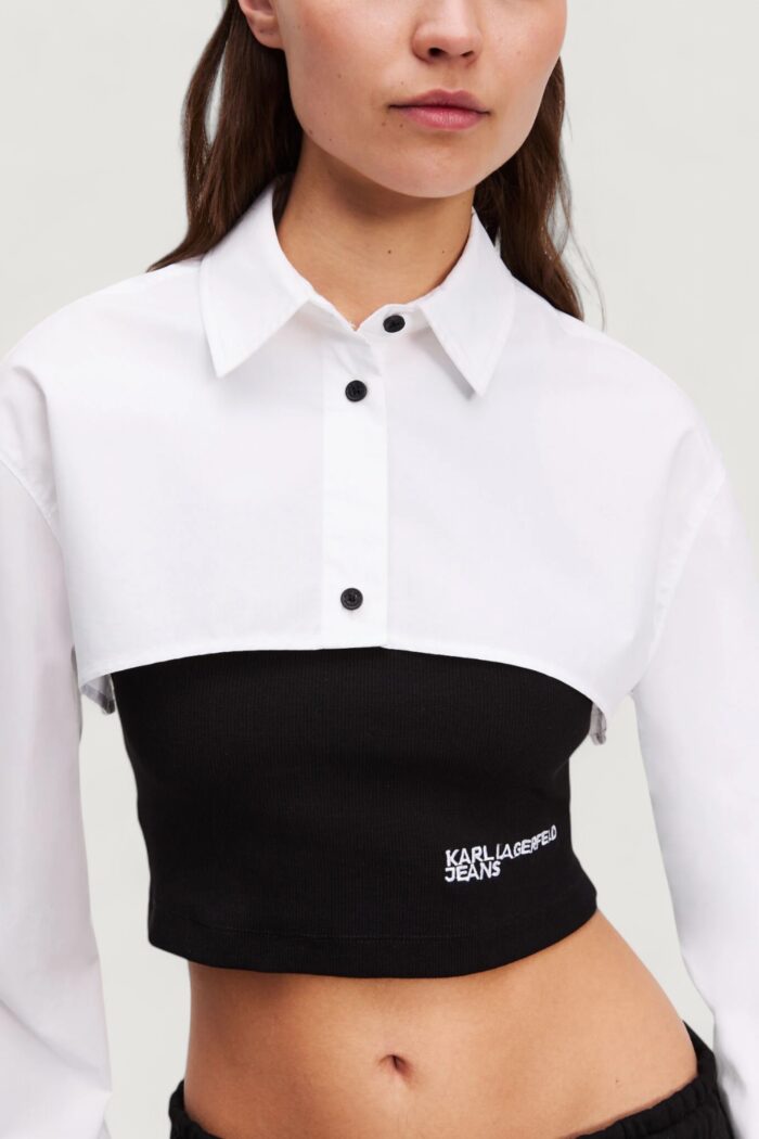 Bluse manica lunga Karl Lagerfeld Jeans KLJ BLOCKED POPLIN BLOUSE Black-White – A3W11006