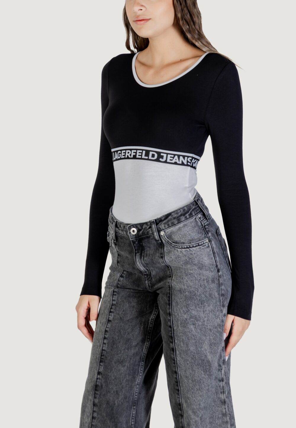 Body Karl Lagerfeld Jeans KLJ BLOCKED BODY Black-White - Foto 1