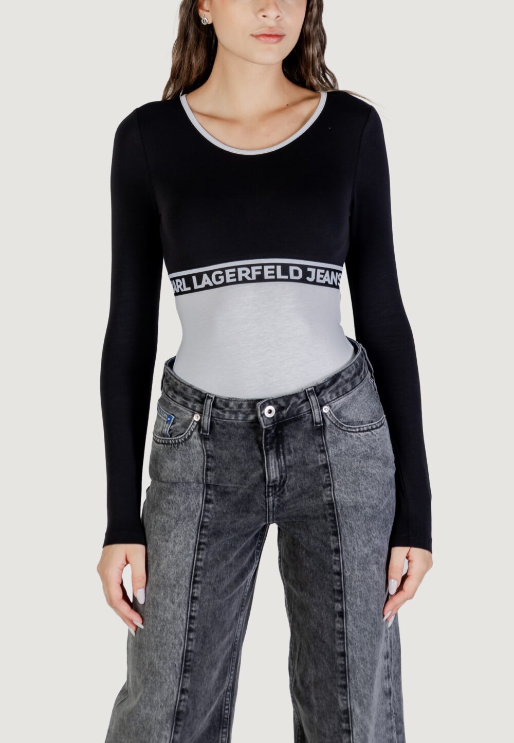 Body Karl Lagerfeld Jeans KLJ BLOCKED BODY Black-White - Foto 2