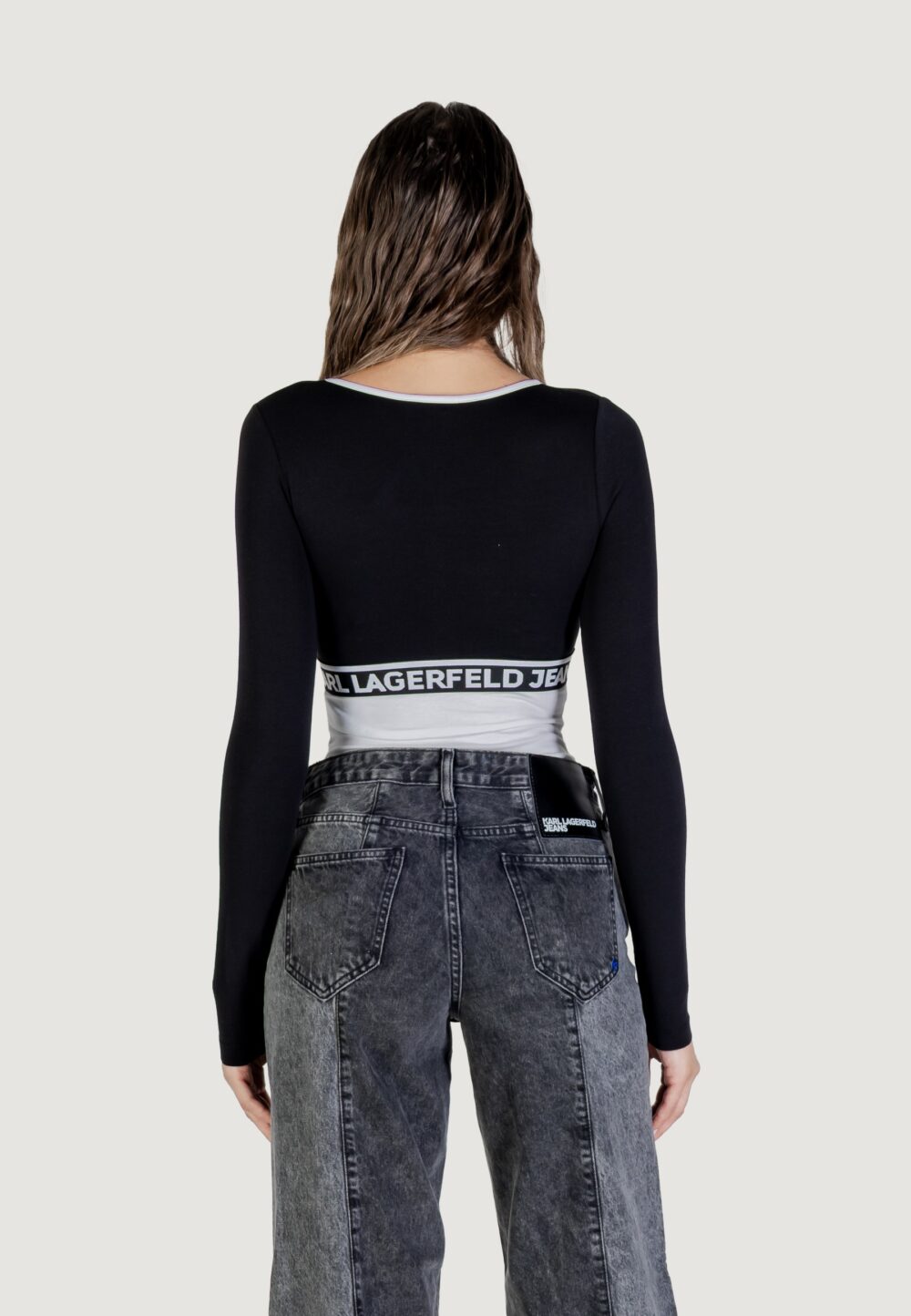 Body Karl Lagerfeld Jeans KLJ BLOCKED BODY Black-White - Foto 4