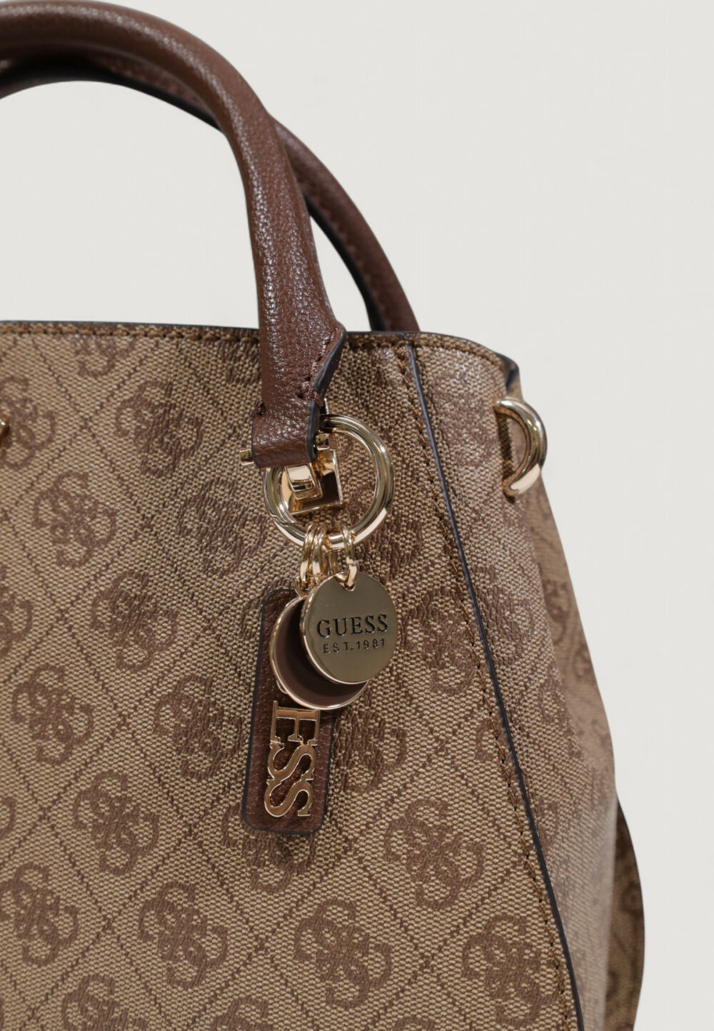 Borsa Guess NOELLE II LUXURY SATCHEL Marrone - Foto 5