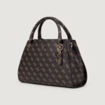 Borsa Guess NOELLE II LUXURY SATCHEL Marrone - Foto 4