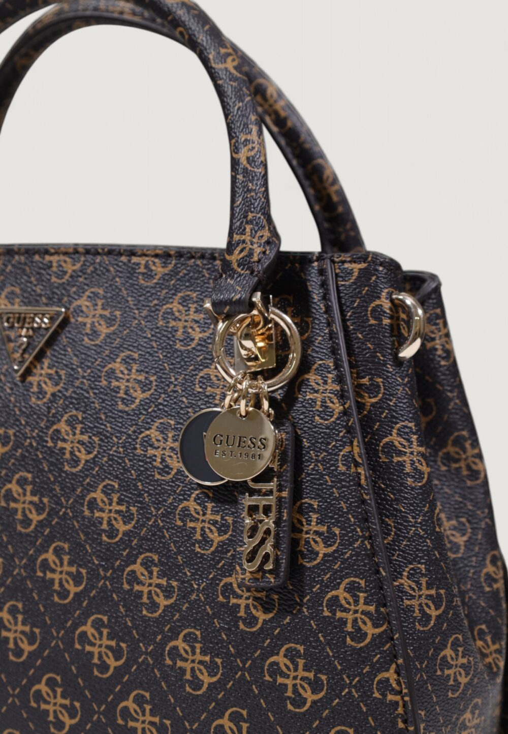 Borsa Guess NOELLE II LUXURY SATCHEL Marrone - Foto 5