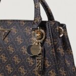 Borsa Guess NOELLE II LUXURY SATCHEL Marrone - Foto 5