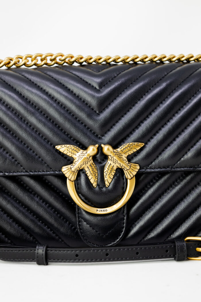 Borsa Pinko LOVE ONE CLASSIC DC SHEEP NAPPA CHEVRON Nero