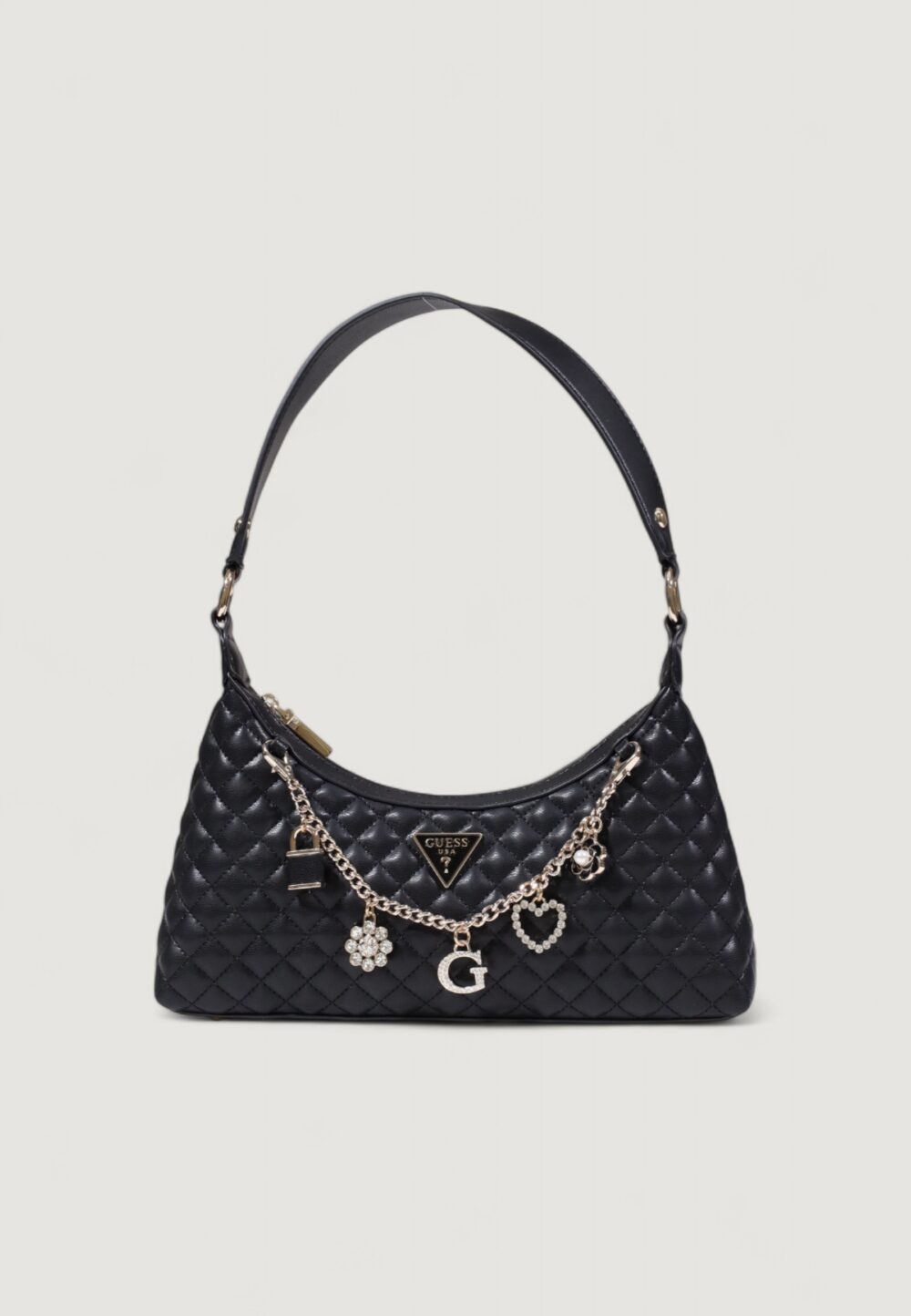 Borsa Guess EVERLEE TOP ZIP SHOULDER BAG Nero - Foto 1