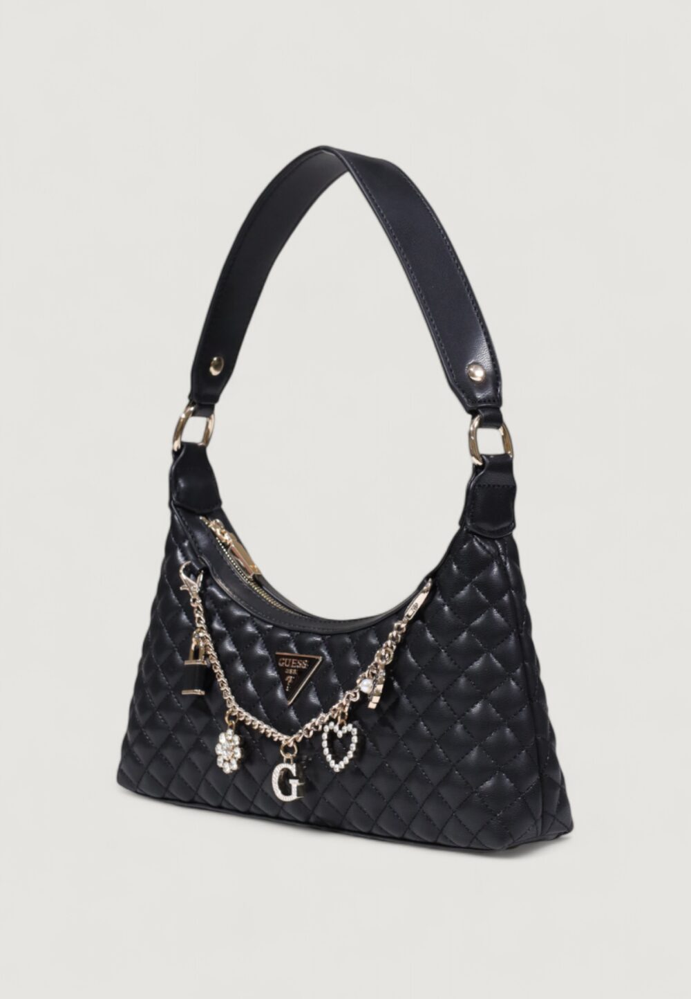 Borsa Guess EVERLEE TOP ZIP SHOULDER BAG Nero - Foto 3