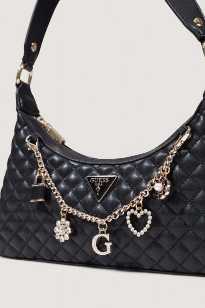 Borsa Guess EVERLEE TOP ZIP SHOULDER BAG Nero – HWEG86 79180