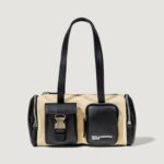 Borsa Karl Lagerfeld Jeans KLJ CANVAS MIXED E/W SHB Beige - Nero - Foto 1