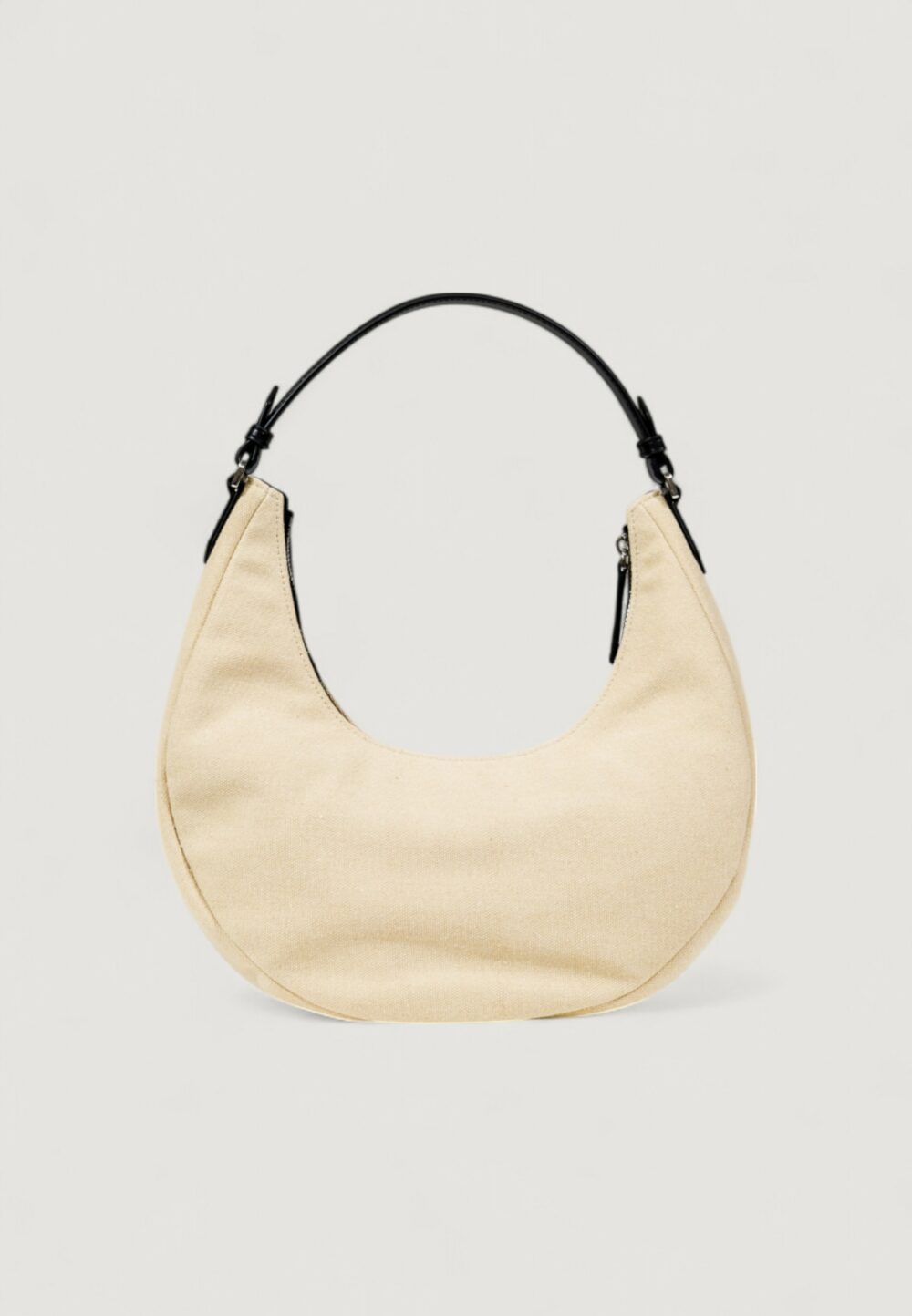 Borsa KARL LAGERFELD KLJ CANVAS MIXED HALFMOON BAG Beige - Nero - Foto 3