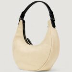 Borsa KARL LAGERFELD KLJ CANVAS MIXED HALFMOON BAG Beige - Nero - Foto 4