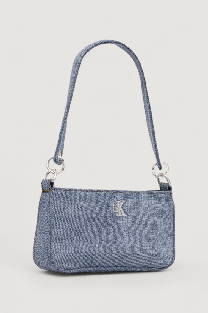 Borsa Calvin Klein DENIM SHOULDER POUCH W/STRAP Denim chiaro – LV04F3217G