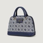 Borsa Guess NEDA DOME SATCHEL Blu - Foto 3