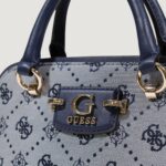 Borsa Guess NEDA DOME SATCHEL Blu - Foto 4