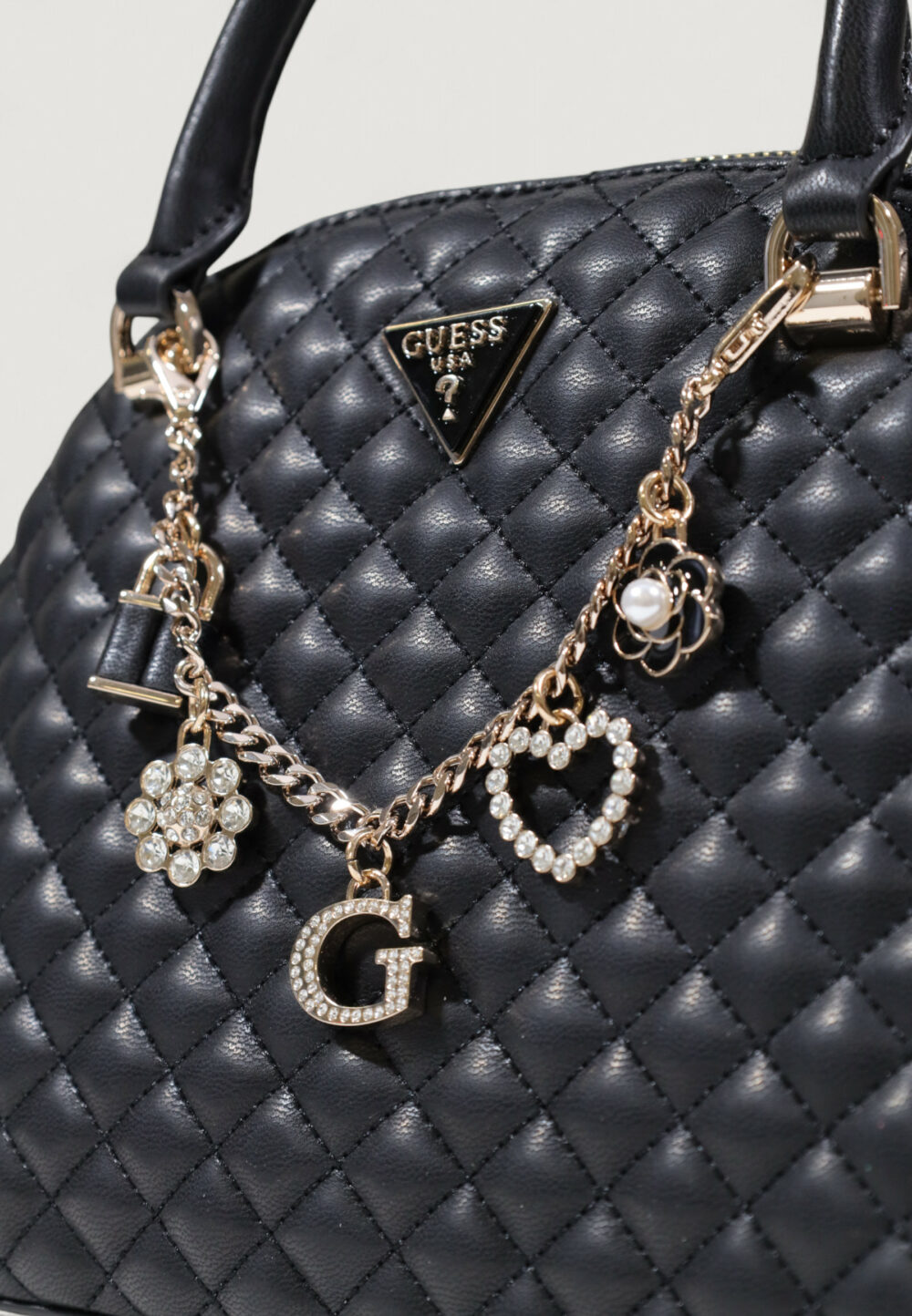 Borsa Guess EVERLEE DOME SATCHEL Nero - Foto 3