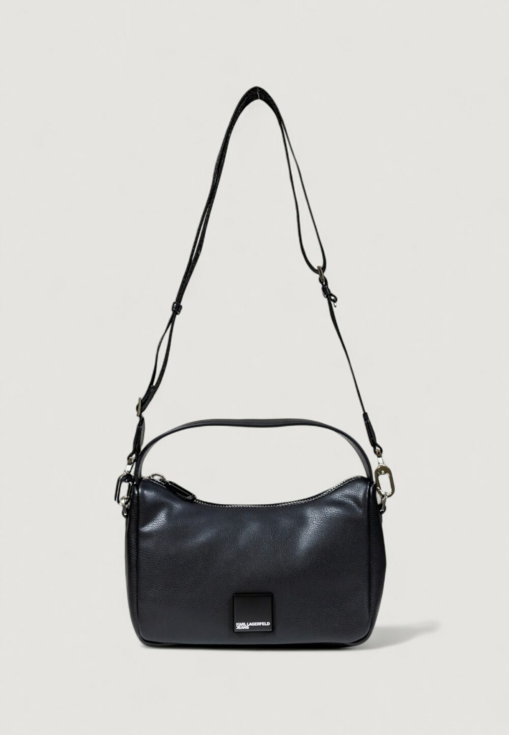 Borsa Karl Lagerfeld Jeans KLJ BOX LOGO SOFT MINI HOBO Nero - Foto 2