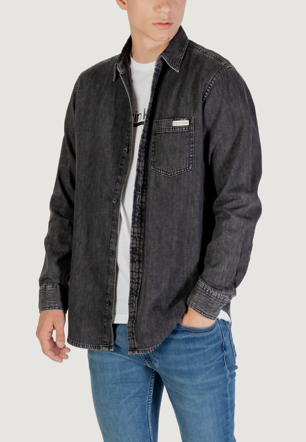 Camicia manica lunga Calvin Klein Jeans CASUAL CLASSIC VAIL Nero - Foto 2