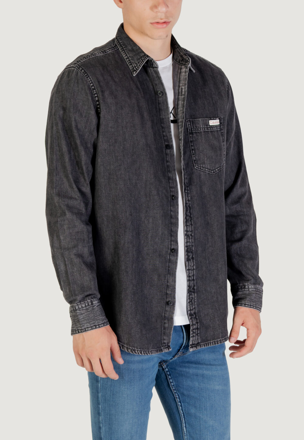 Camicia manica lunga Calvin Klein Jeans CASUAL CLASSIC VAIL Nero - Foto 3