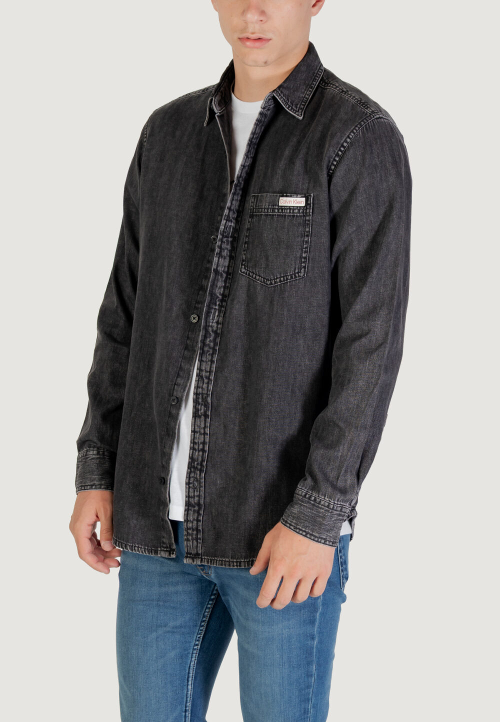 Camicia manica lunga Calvin Klein Jeans CASUAL CLASSIC VAIL Nero - Foto 5