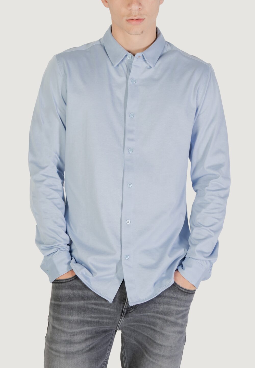 Camicia manica lunga Only & Sons ONSROBIN B/U LS STRETCH SHIRT NOOS FRML Blu Chiaro - Foto 1