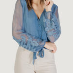 Camicia manica lunga Guess LS CAMILLA GARMENT DYED TOP Blu Chiaro - Foto 1