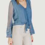 Camicia manica lunga Guess LS CAMILLA GARMENT DYED TOP Blu Chiaro - Foto 2