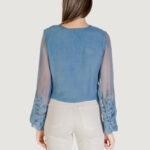 Camicia manica lunga Guess LS CAMILLA GARMENT DYED TOP Blu Chiaro - Foto 4