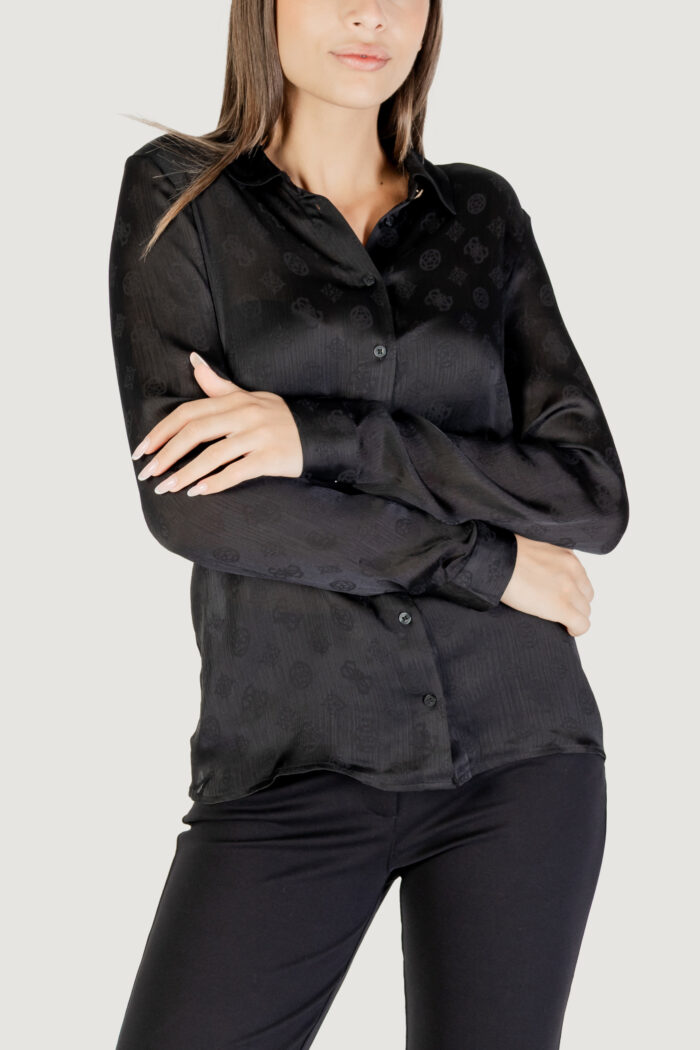 Camicia manica lunga Guess LS MARTHE LOGO SHIRT Nero – W5YH1A WHCR2