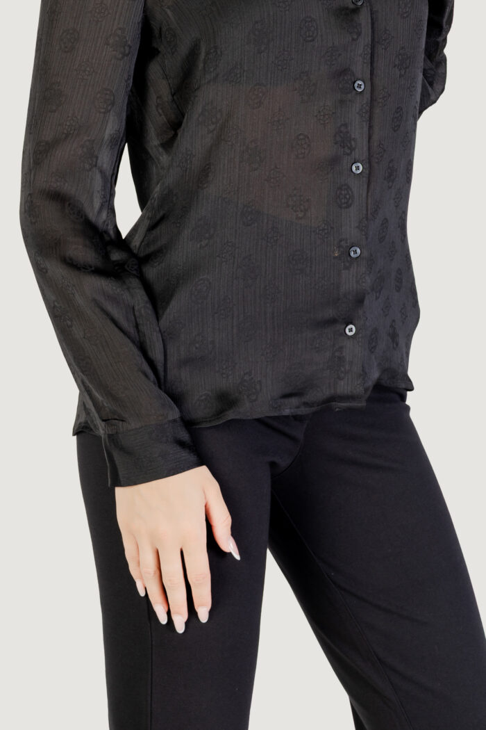 Camicia manica lunga Guess LS MARTHE LOGO SHIRT Nero – W5YH1A WHCR2