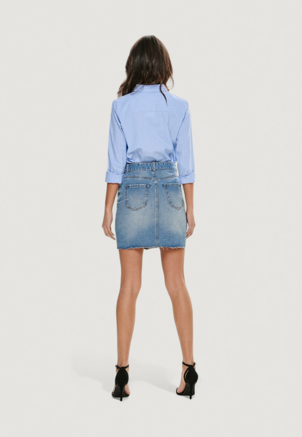 Camicia manica lunga Jacqueline de Yong JDYMIO L/S WVN NOOS Celeste - Foto 4