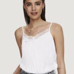 Canotta Jacqueline de Yong JDYAPPA NEW LACE SINGLET WVN NOOS Bianco - Foto 5