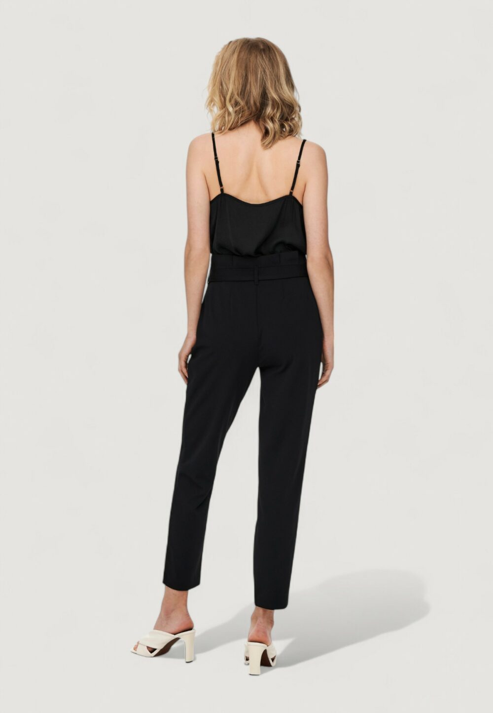 Canotta Jacqueline de Yong JDYAPPA NEW LACE SINGLET WVN NOOS Nero - Foto 4
