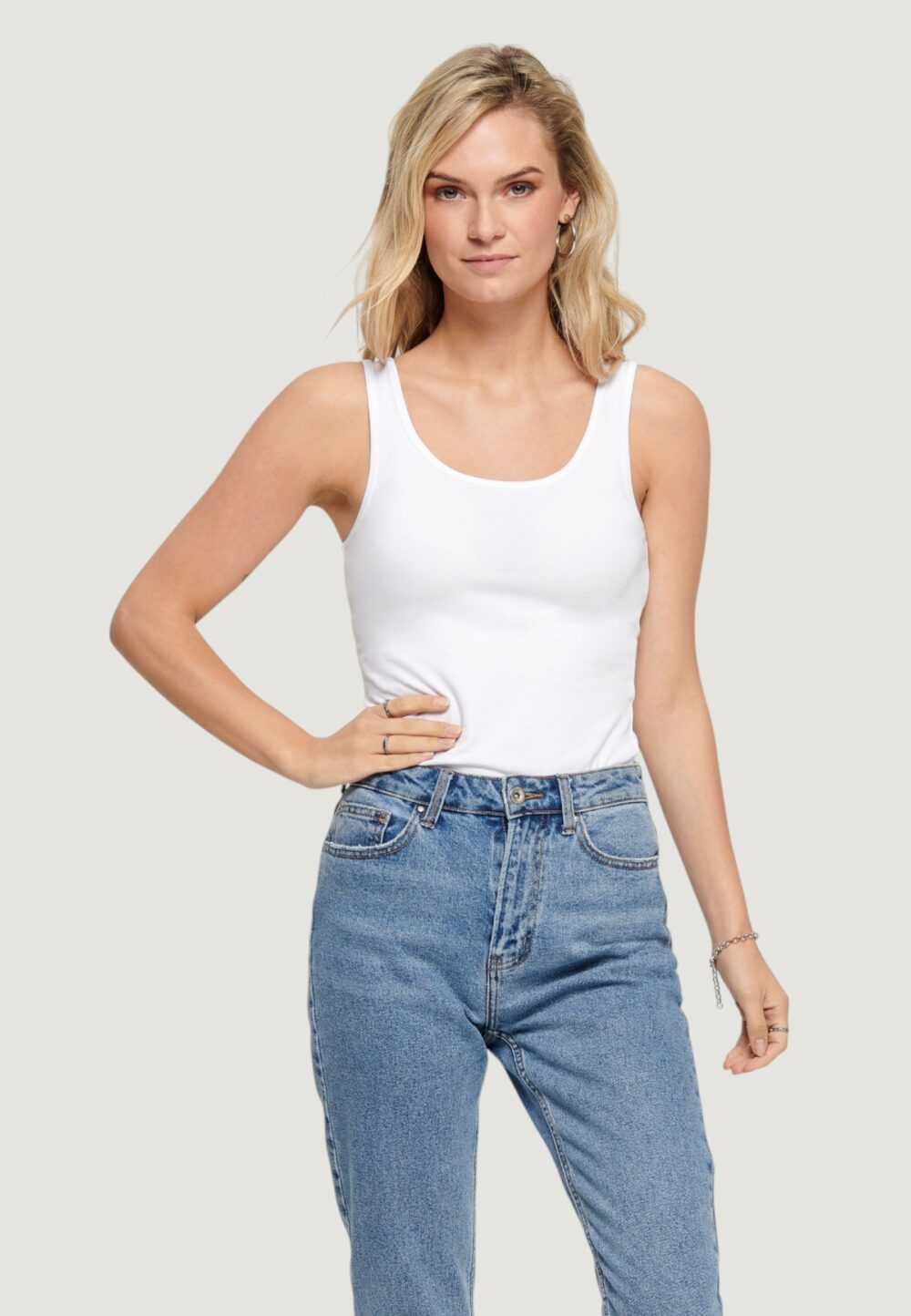 Canotta Only LIVE LOVE TANK TOP NOOS Bianco - Foto 1