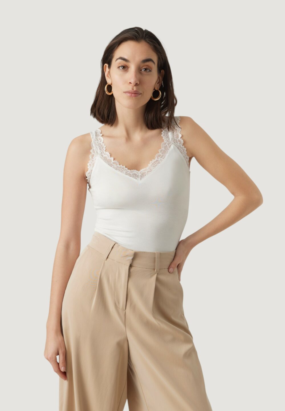 Canotta Vero Moda VMROSA SL TOP GA JRS NOOS Bianco - Foto 1