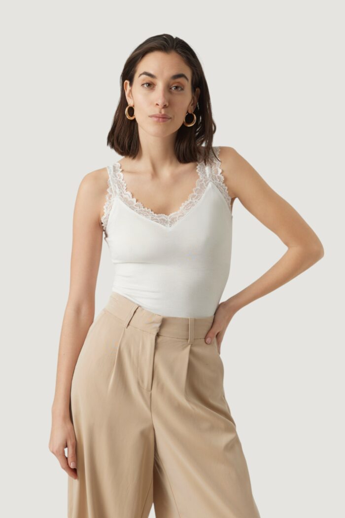 Canotta Vero Moda VMROSA SL TOP GA JRS NOOS Bianco