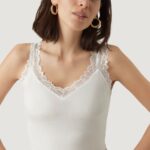 Canotta Vero Moda VMROSA SL TOP GA JRS NOOS Bianco - Foto 5