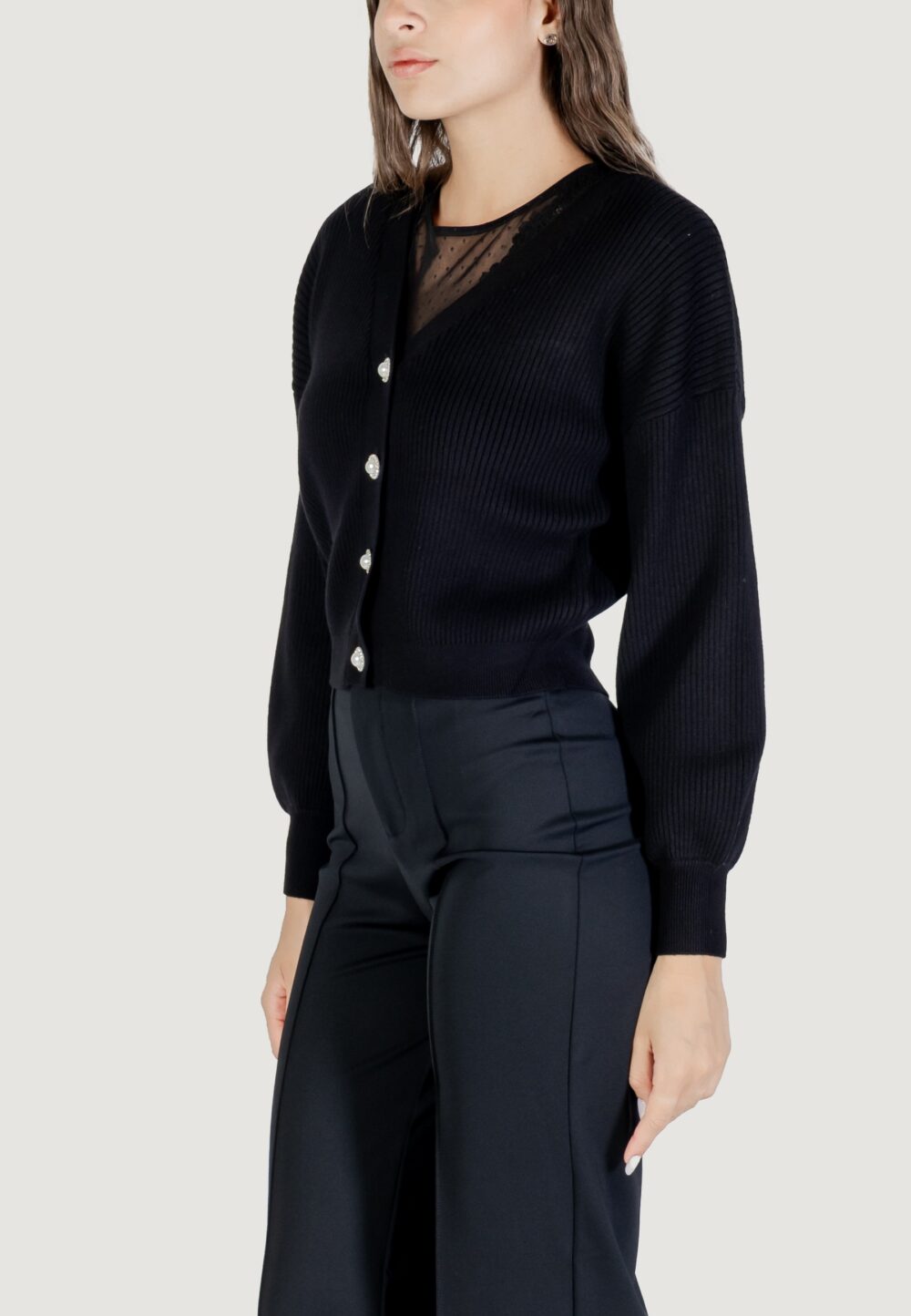 Cardigan Guess LS VN HANNA CARDI SWTR Nero - Foto 3