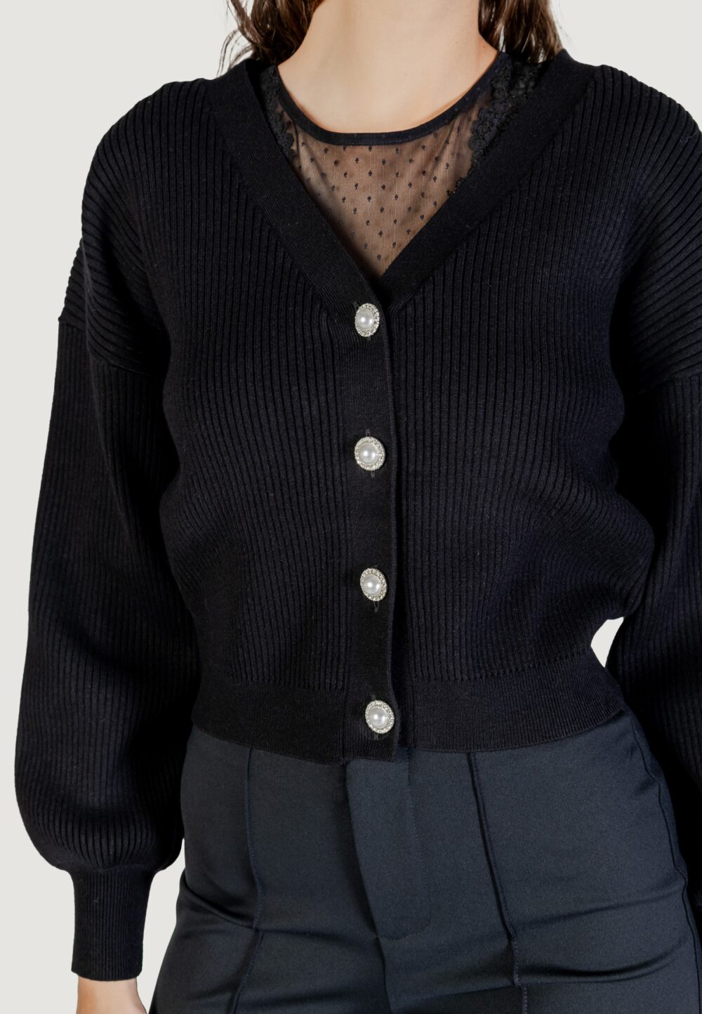 Cardigan Guess LS VN HANNA CARDI SWTR Nero - Foto 5